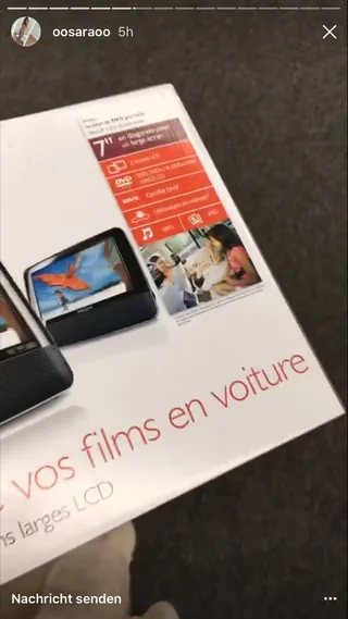 Original-Storyscreen vom Einkauf eines tragbaren DVD-Players für das Gewinnpaket