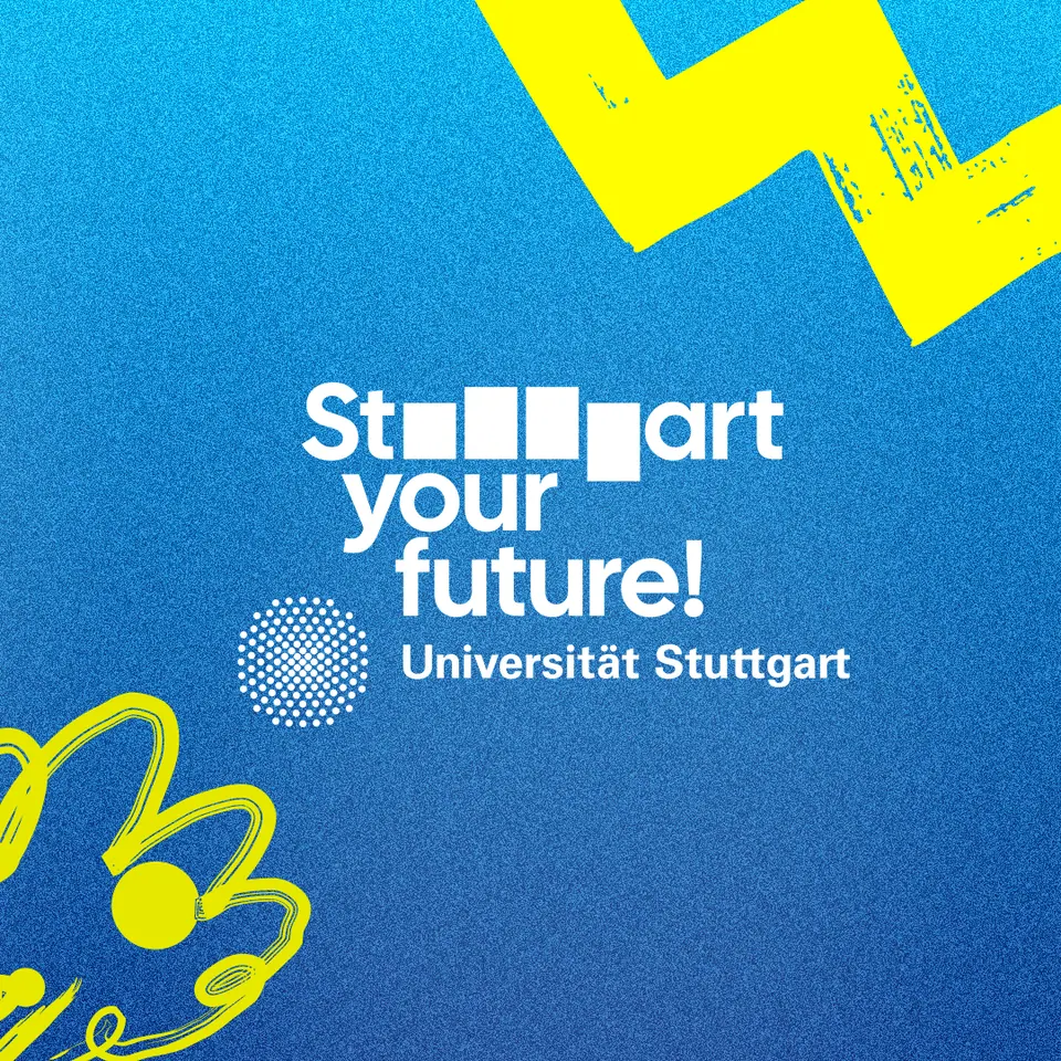 Blaues Creative mit dem Kampagnenstatement StUttgart your future