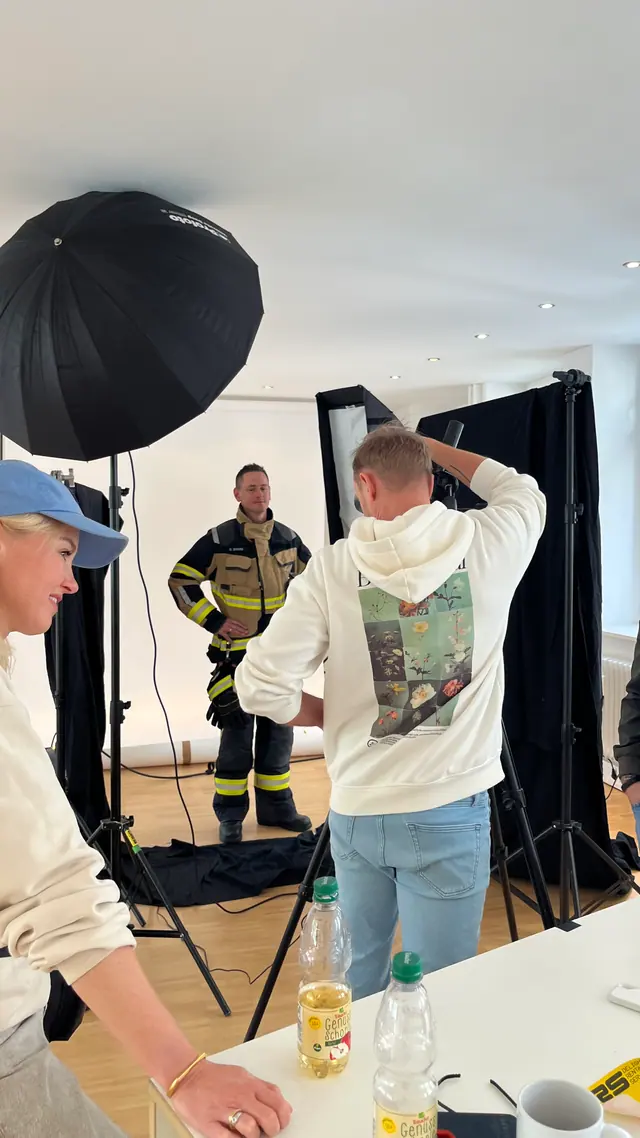 Protagonist im Feuerwehr-Kontext bei einem Team-Vision-Zero-Dreh